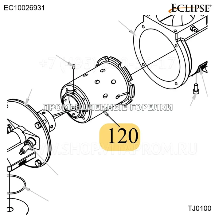 Распылитель FR нержавеющий TJ0100 TJ0150 TJ0200 Eclipse EC10026931 для промышленной горелки