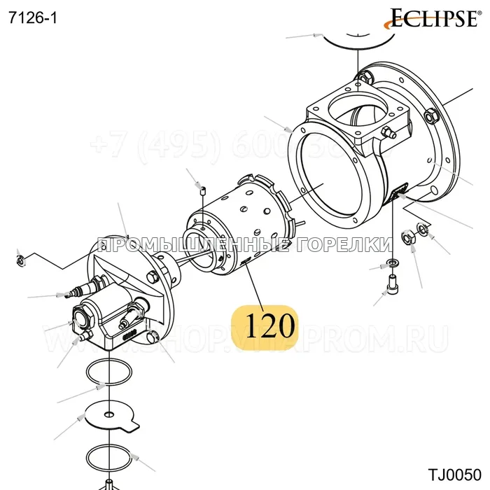 Распылитель нержавеющий размер 3 TJ050 Eclipse 7126-1 для промышленной горелки
