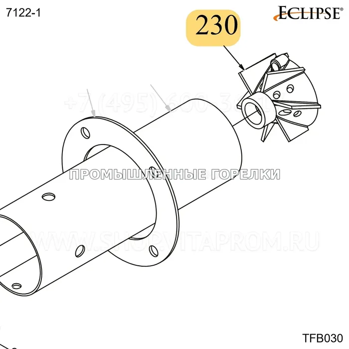 Распылитель обработанный TFB030 TFB075 уф сканер пламени Eclipse 7122-1 для промышленной горелки