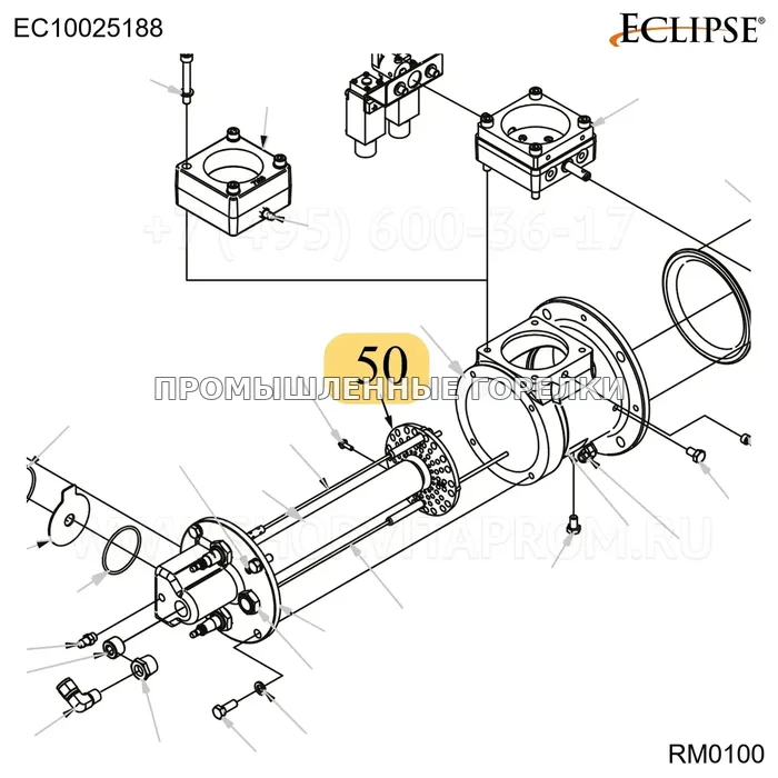 Распылитель в сборе RMV3 075/100 природный Eclipse EC10025188 для промышленной горелки