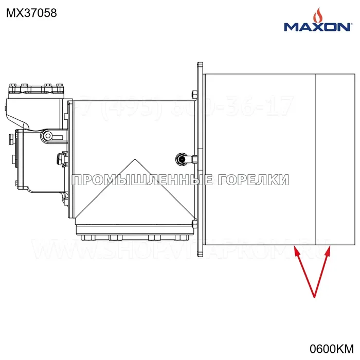 Компонент горелки 6" 3000 BLCK/SLV W/SS S&S Maxon MX37058