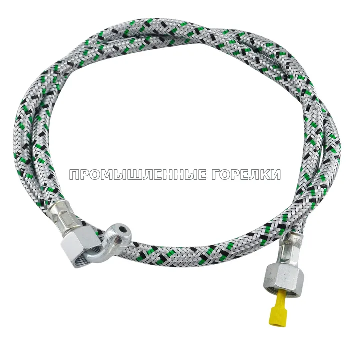Масляный шланг Intercal 2x3/8", 1000 мм, угол 90°, NI 6.3, черно-зеленый, артикул 88.70165-0043 для промышленной горелки