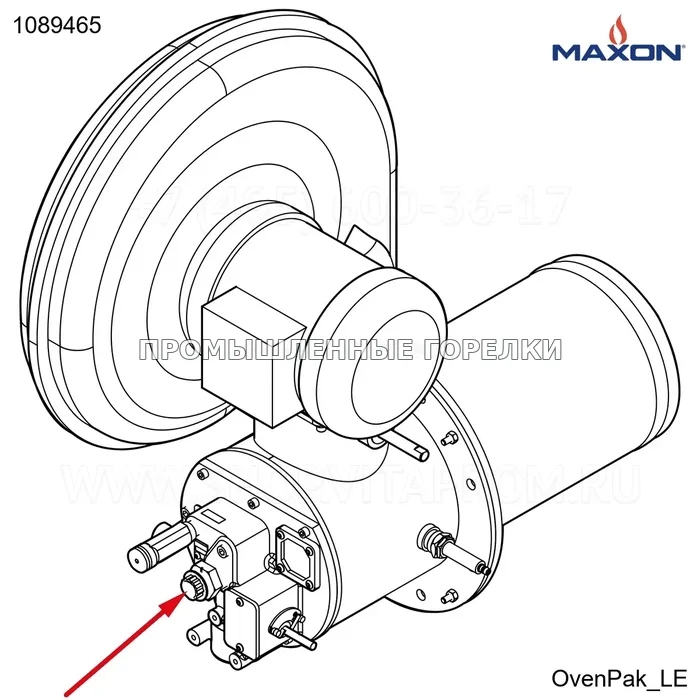 Разъём 21" FR W/RAJAH E9-SSN Maxon 1089465 для промышленной горелки