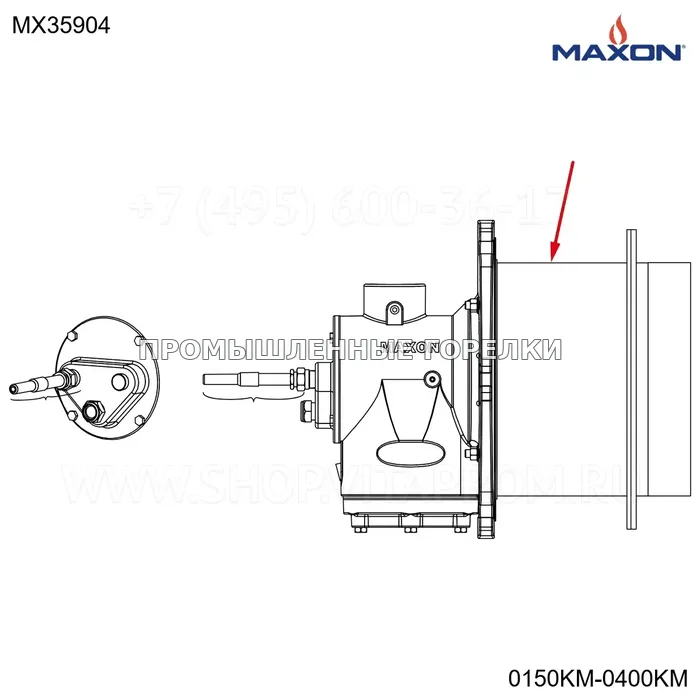 Узел в сборе 1.5" 3000 EXTD блок Maxon MX35904 для промышленной горелки