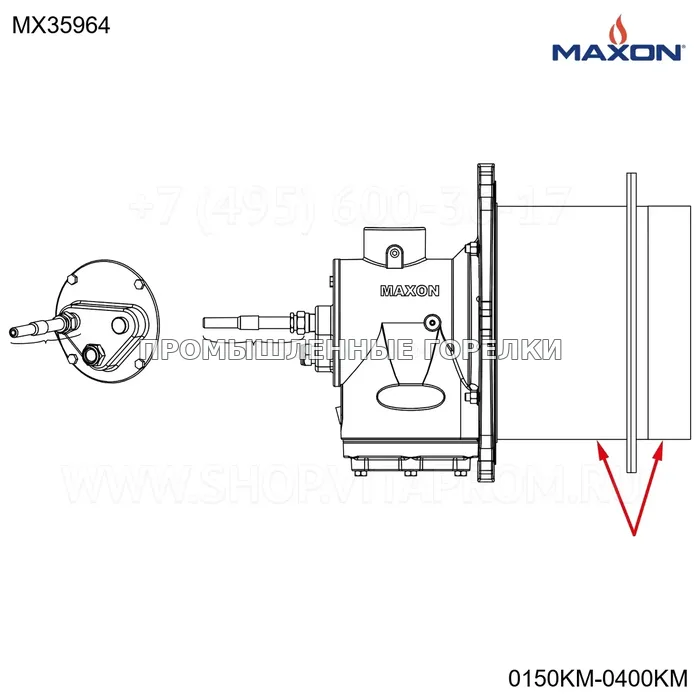 Узел в сборе 3" 3000 EXTD BLOCK/SLEEVE Maxon MX35964 для промышленной горелки