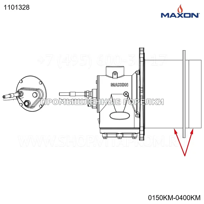 Узел в сборе 3" BLOCK/SLEEVE W/STAINLESS S&S Maxon 1101328 для промышленной горелки