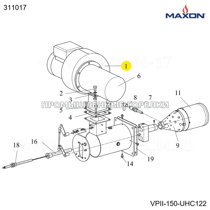 Вентилятор U/HC122 LG0 230V/50HZ Maxon 311017 для промышленной горелки