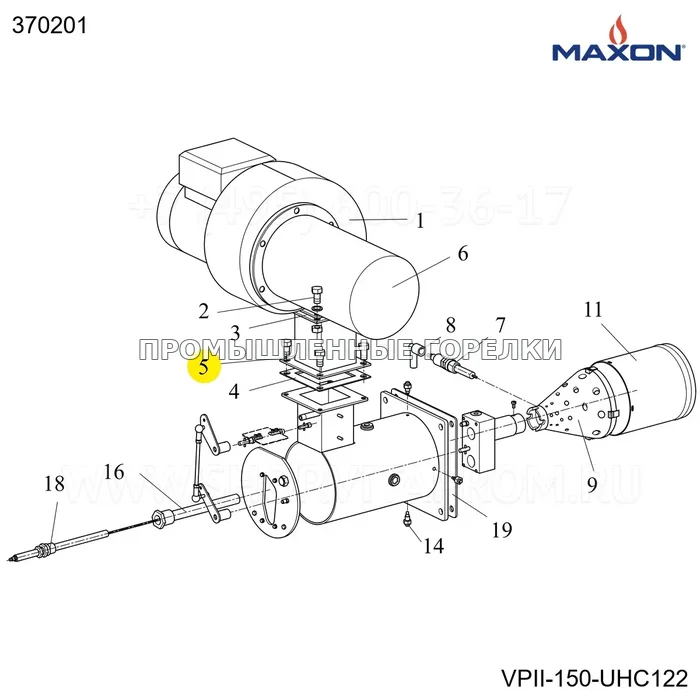 Винт COUNTERSUNK головка M6X12 ZP Maxon 370201 для промышленной горелки