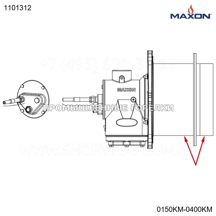 Втулка 1.5" блок W/CARBON стальной S&S Maxon 1101312 для промышленной горелки