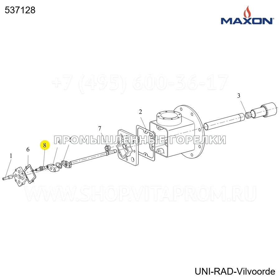 Электрод горелки UNI-RADIUS DI искровой M3 Maxon 537128 для промышленной горелки