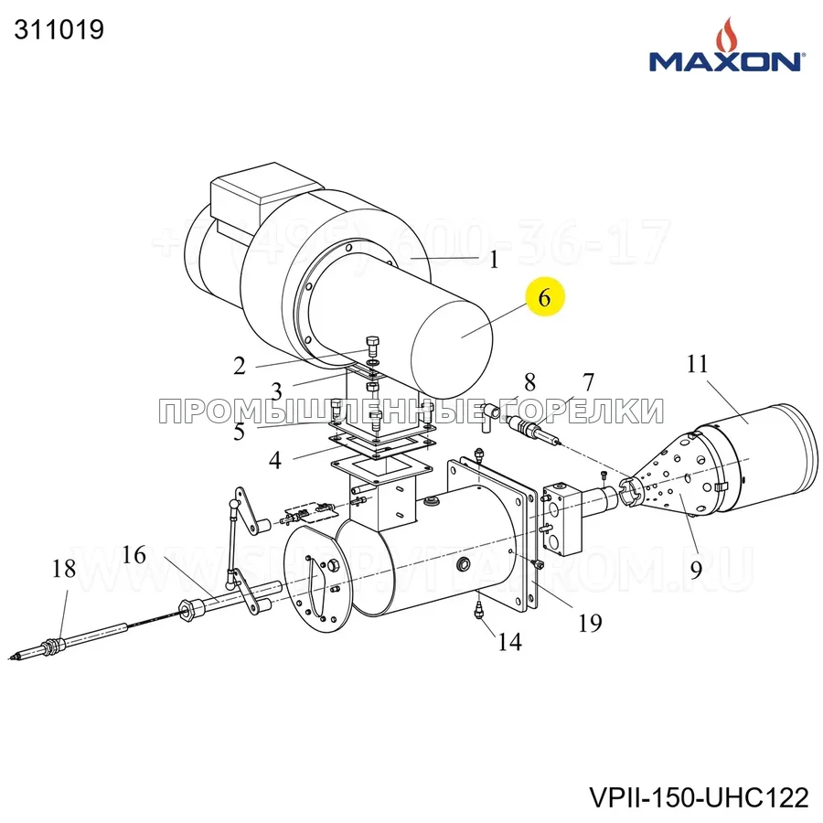 Фильтр ROUND UHC122 (D120x170) Maxon 311019 для промышленной горелки