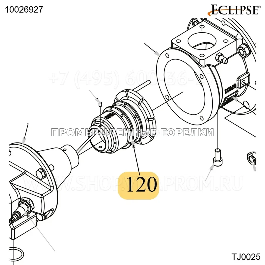 Распылитель FR нержавеющий TJ0025 Eclipse 10026927 для промышленной горелки