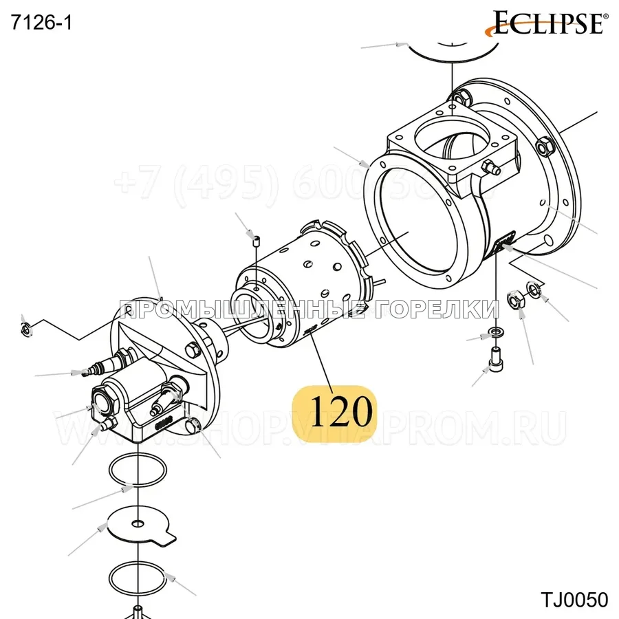 Распылитель нержавеющий размер 3 TJ050 Eclipse 7126-1 для промышленной горелки
