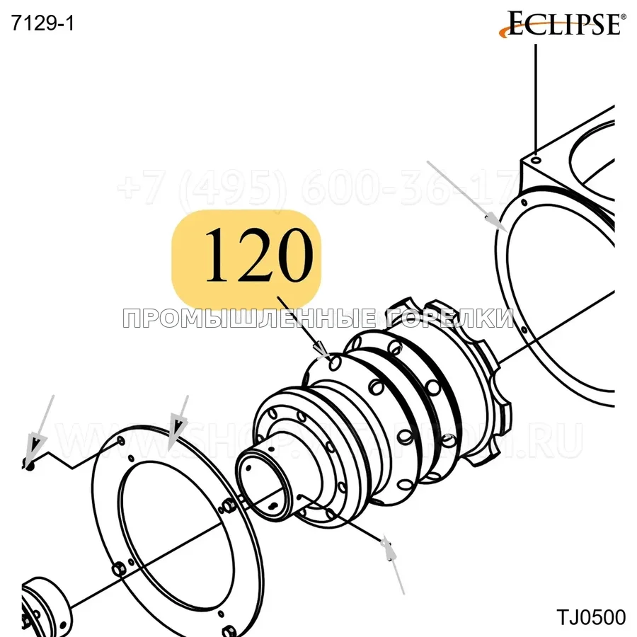 Распылитель нержавеющий TJ500 Eclipse 7129-1 для промышленной горелки