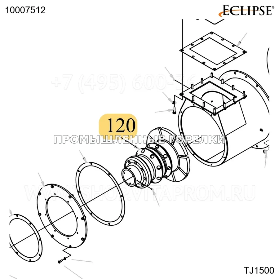 Распылитель обработанный TJ1500 TJ2000 размер 8 ASTM A743 CF Eclipse 10007512 для промышленной горелки