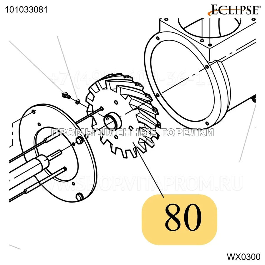 Распылитель природный WX 0300 Eclipse 101033081 для промышленной горелки