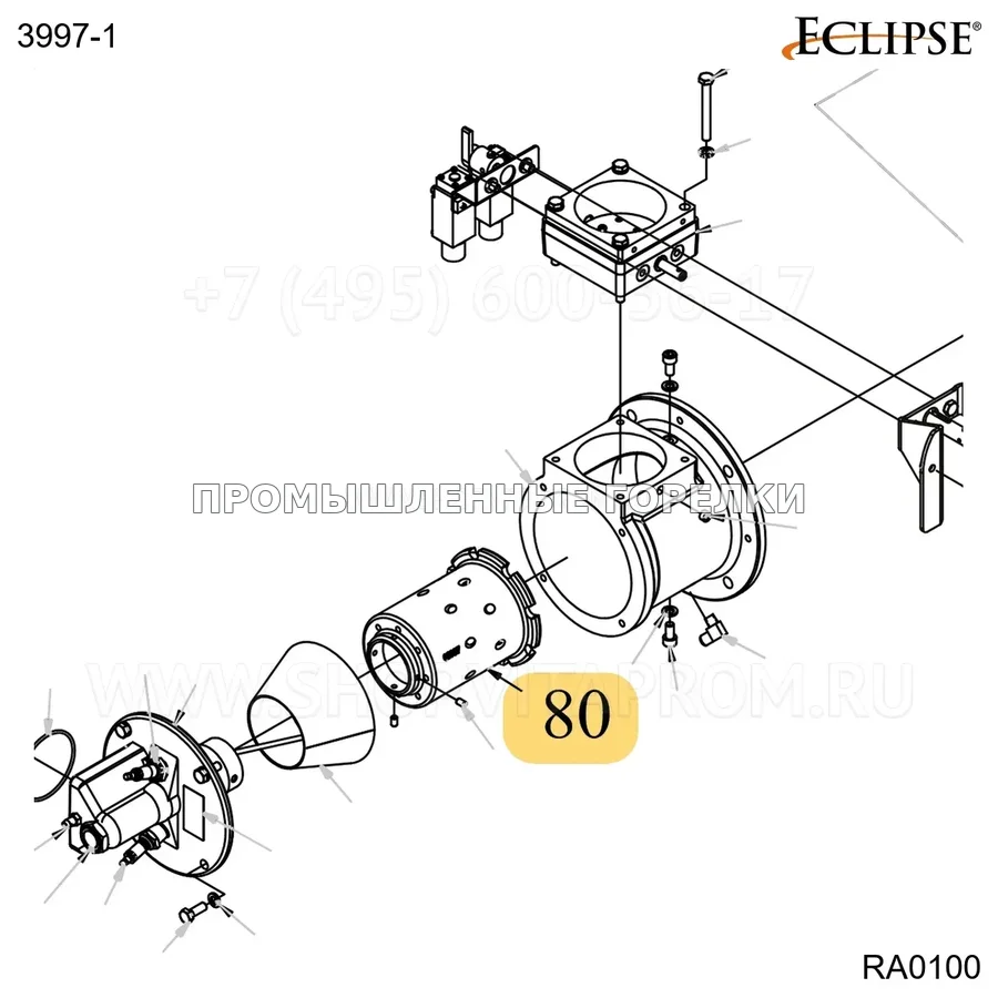 Распылитель стальной TJ0100 TJ0150 TJ0200 Eclipse 3997-1 для промышленной горелки