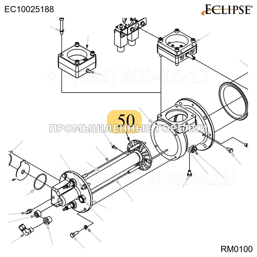 Распылитель в сборе RMV3 075/100 природный Eclipse EC10025188 для промышленной горелки