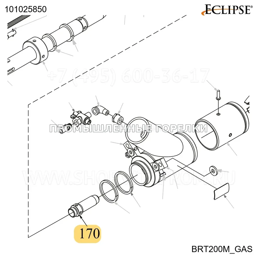 Распылитель внутренний BRT200 M размер 13MM BTU/ HR. 250 FP Eclipse 101025888 для промышленной горелки