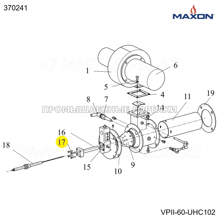 Компонент горелки HEX.SOCK.SCR. M6X30 DIN912 ZP Maxon 370241