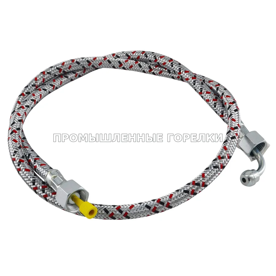 Масляный шланг Intercal 2x3/8", 1000 мм, угол 90°, NI 6.3, черно-красный, артикул 88.70165-0042 для промышленной горелки