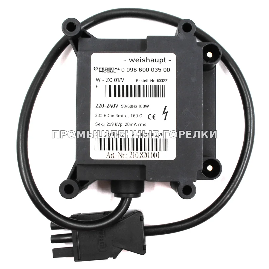 Трансформатор W-ZG 01/V Weishaupt We603221 0096600035 для промышленной горелки