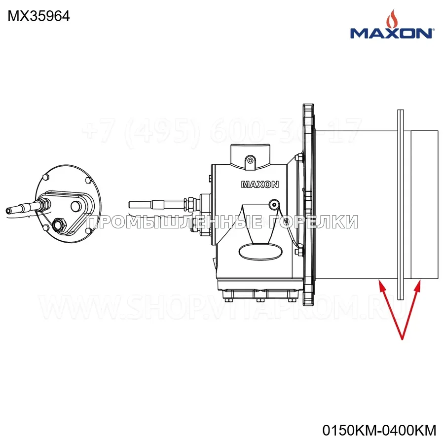 Узел в сборе 3" 3000 EXTD BLOCK/SLEEVE Maxon MX35964 для промышленной горелки