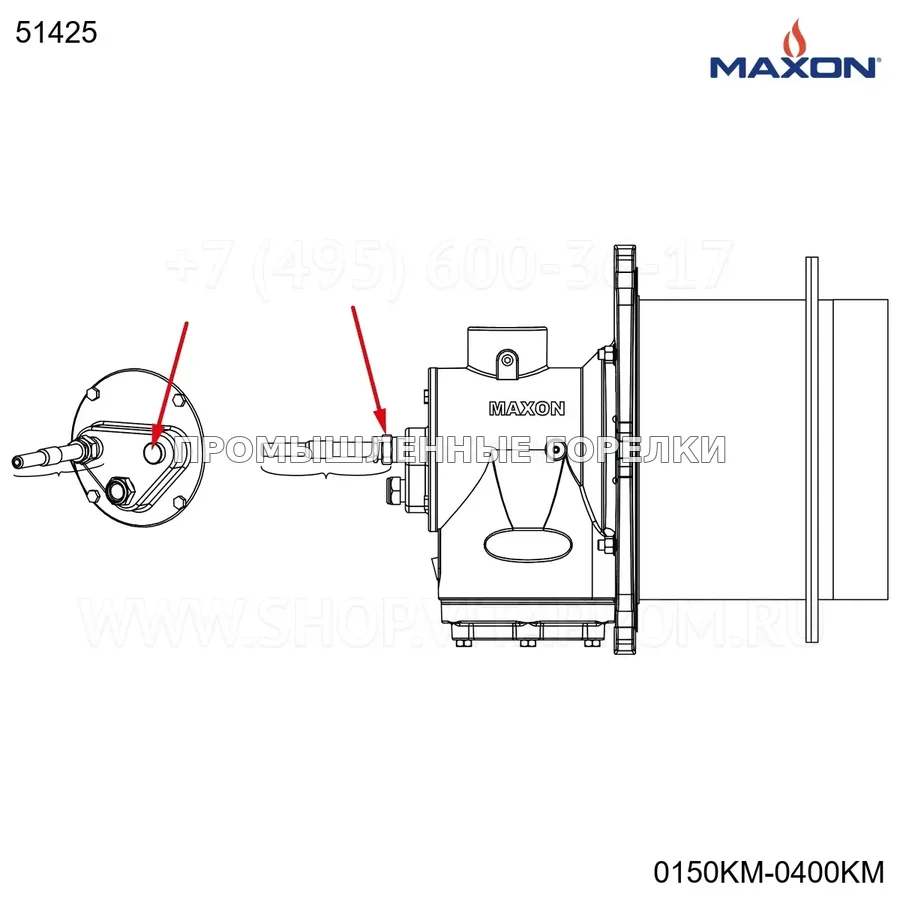 Узел в сборе 3" Kinemax FR Maxon 51425 для промышленной горелки