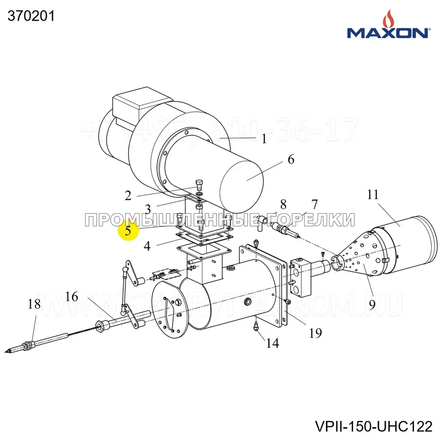 Винт COUNTERSUNK головка M6X12 ZP Maxon 370201 для промышленной горелки